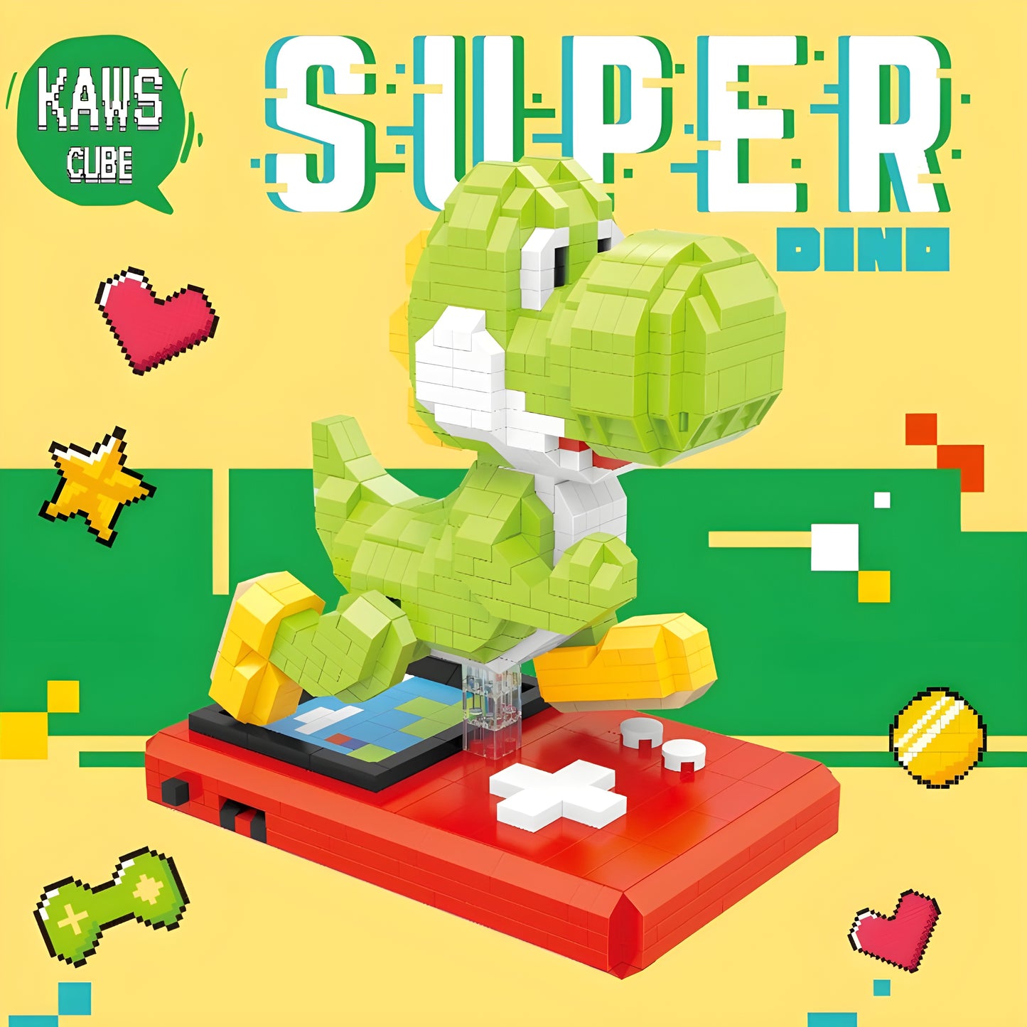 Marioブロック:Game Console Dinosaurマリオ 「125mm」0417-1-4