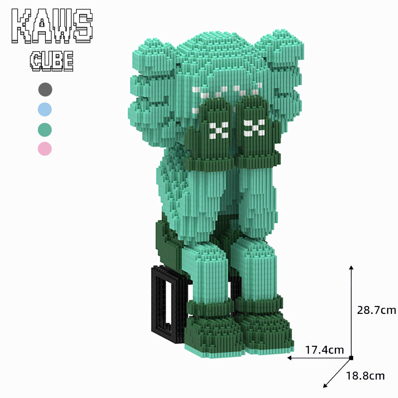 カウズ KAWS Passing Through : Nanoblock グリーン ナノブロック「287mm」0904-2