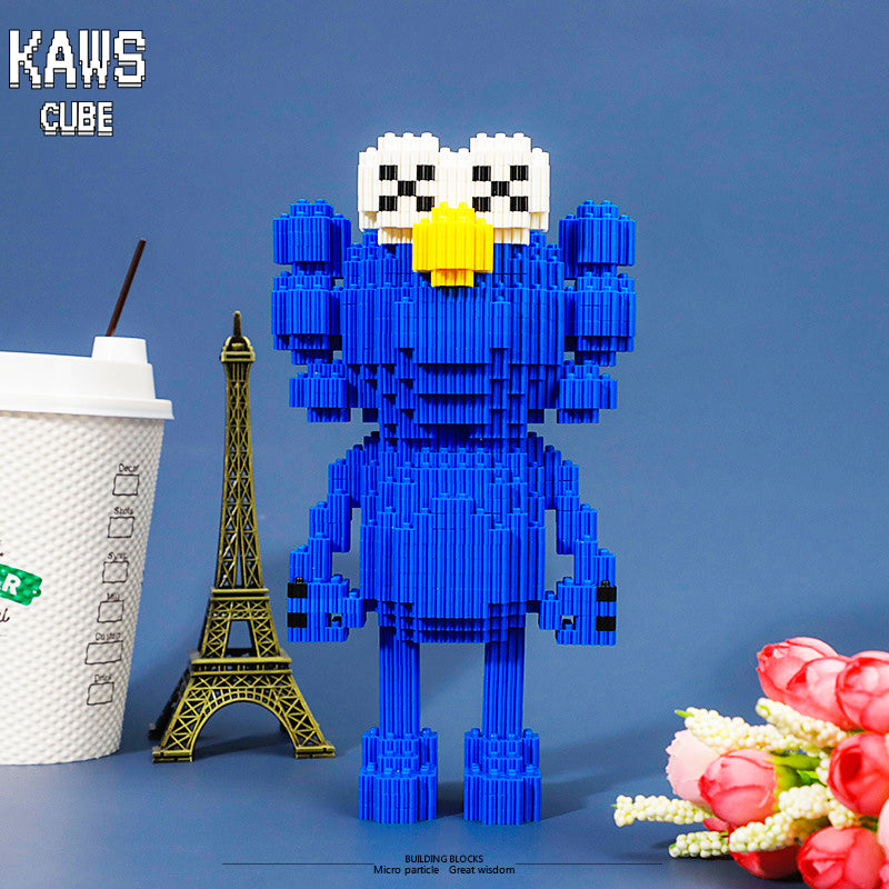 KAWS ブロック Sesame Street :クッキーモンスター ブルー「141mm」 0911-09
