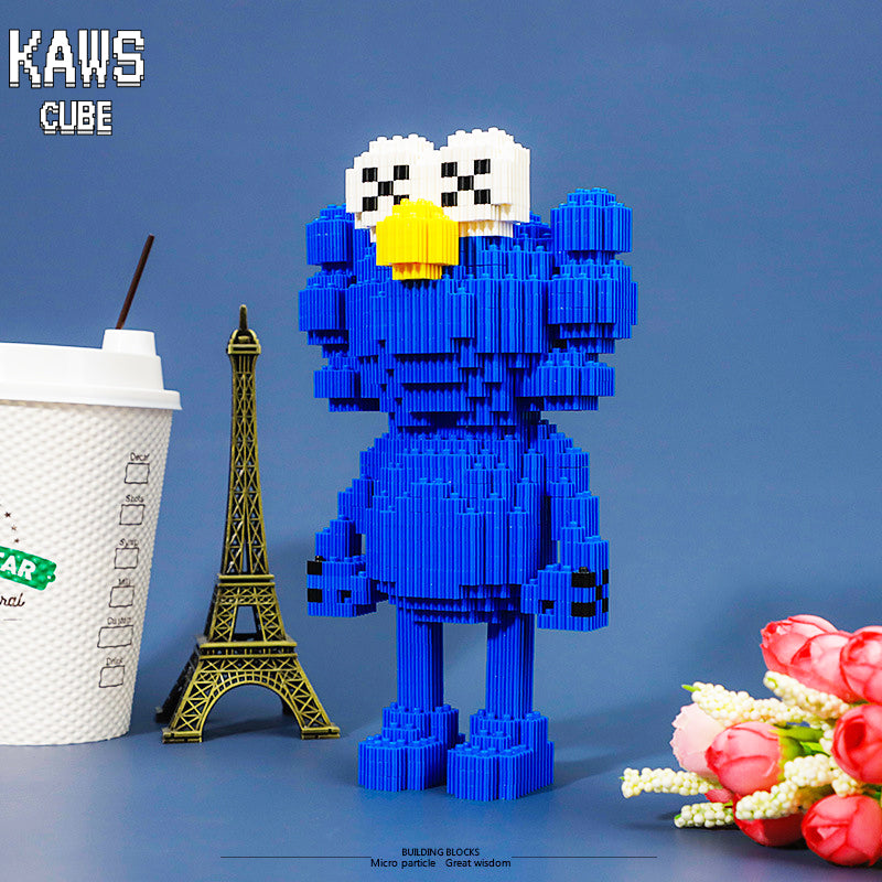 KAWS ブロック Sesame Street :クッキーモンスター ブルー「141mm」 0911-09