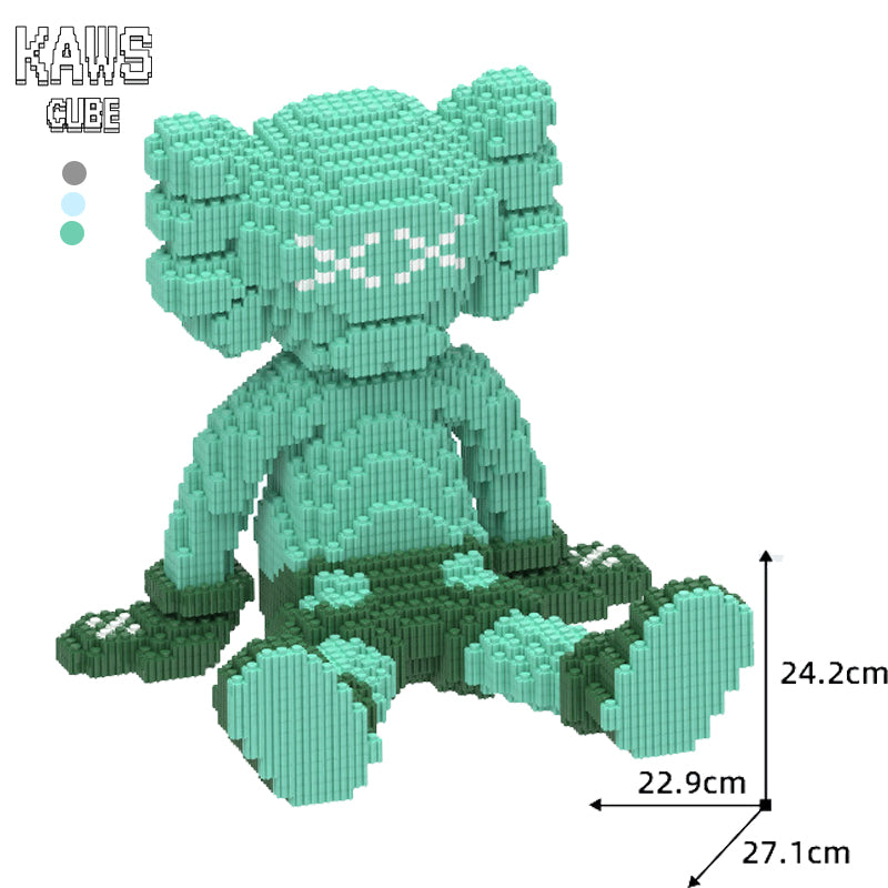 【日本未発売】新品未使用 ナノブロック互換 カウズ　KAWS 7体セット カウズ KAWS Passing Through : Nanoblock グリーン ナノ