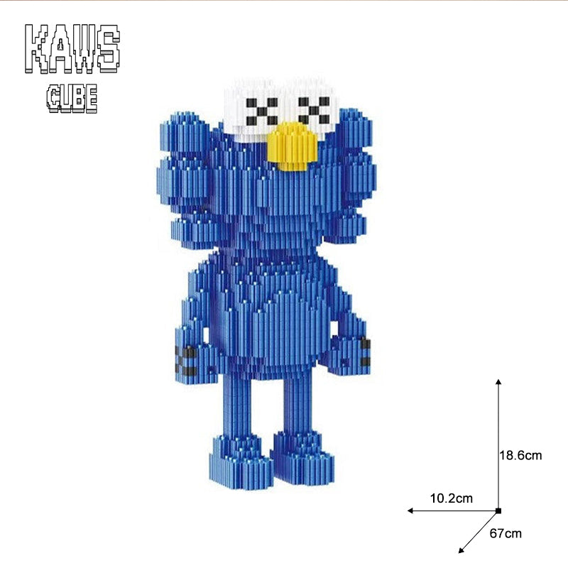 KAWS ブロック Sesame Street :クッキーモンスター ブルー「141mm」 0911-09