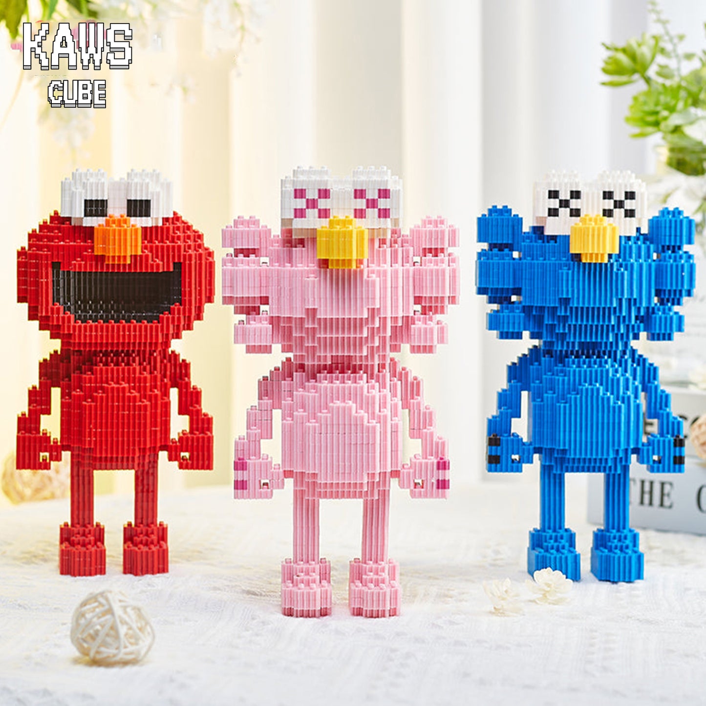 KAWS ブロック Sesame Street :クッキーモンスター ブルー「141mm」 0911-09