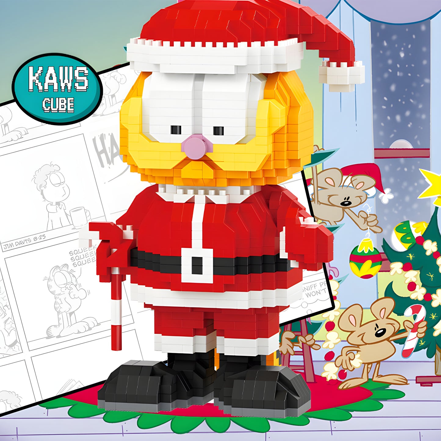 Garfield ブロック：Father  Christmas  Garfield 「151mm」0314-1-10