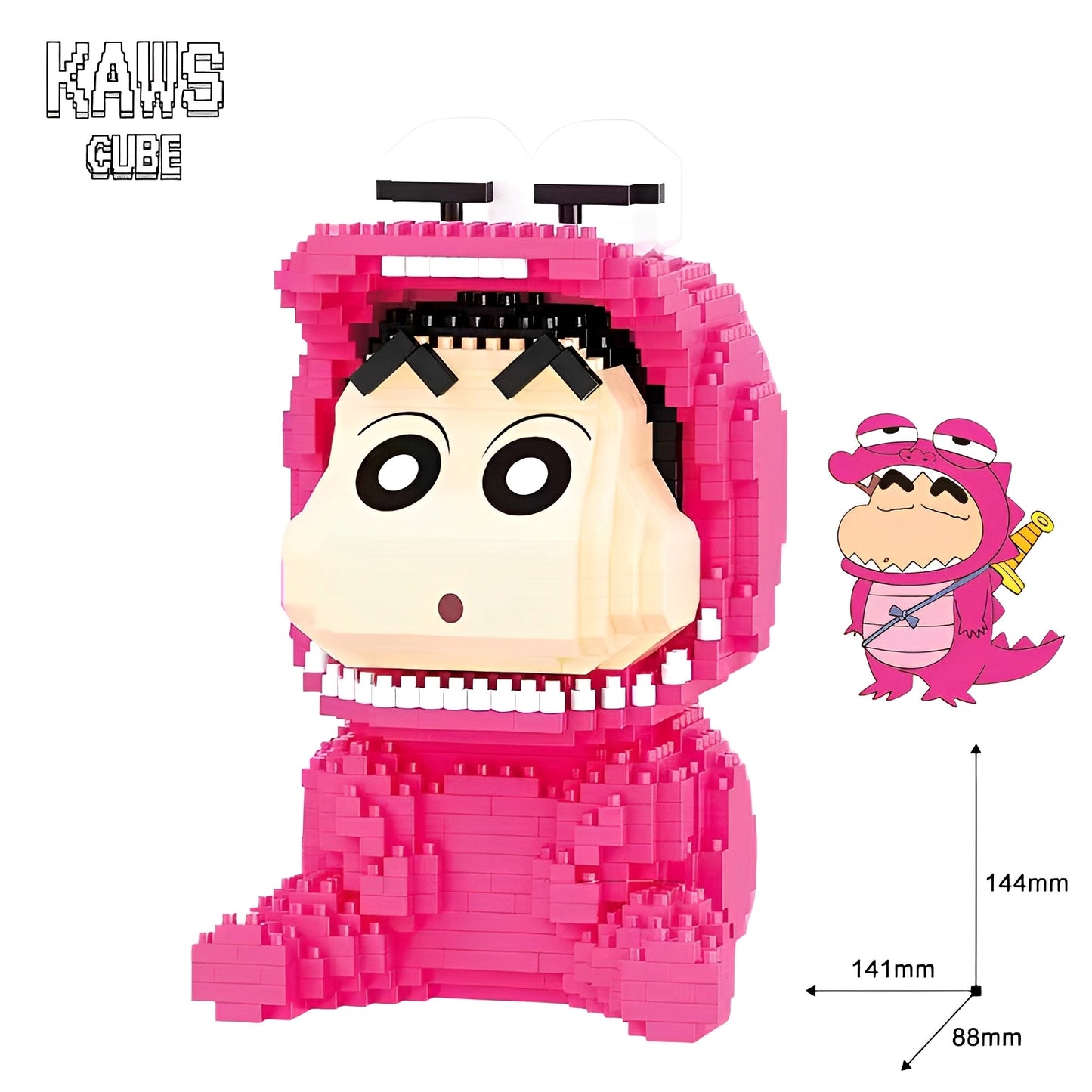 ブロック  クレヨンしんちゃん：Nanoblock  Pink Dinosaur「144mm」0318-2-2